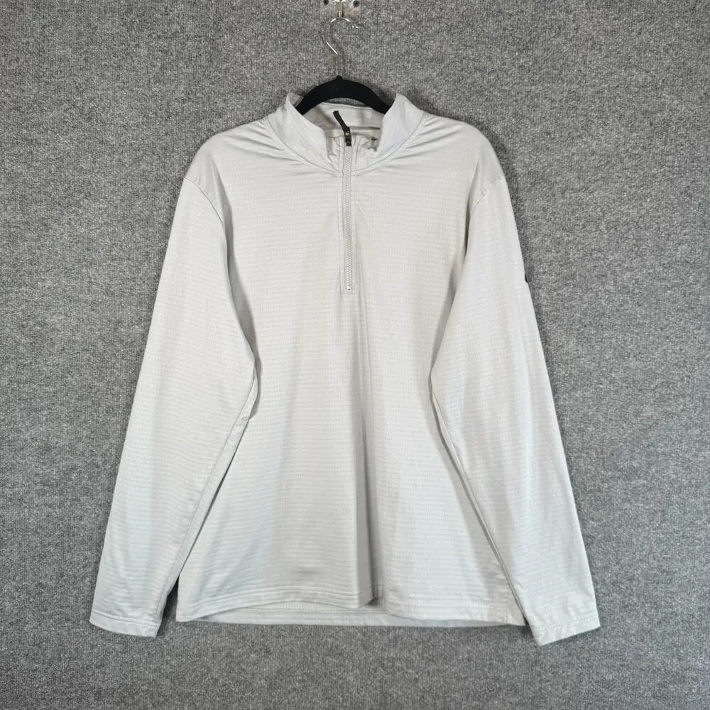 Nike Shirt Men XL Gray 1/4 Zip Stretch Swoosh Performance Athleisure‎ Logo